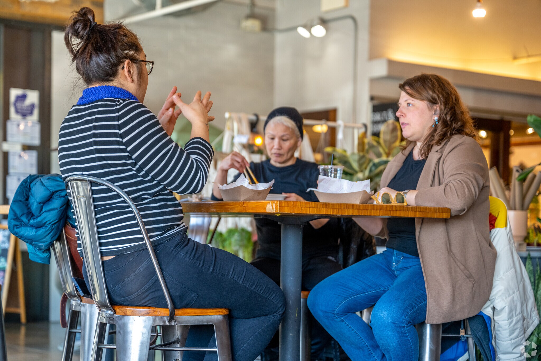 Friends chatting at Union Market near Ivy City.