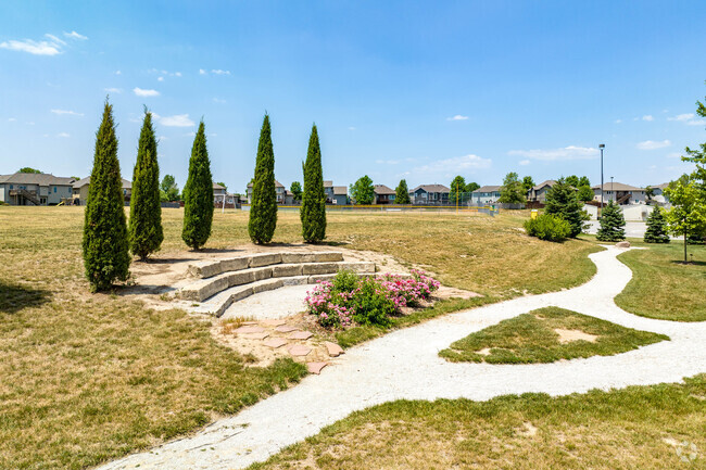 Walking paths on the west side of Palisades Elementary School.