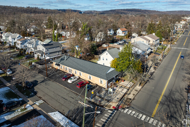 An elevated view of the small but significant L'Academy Montessori School, Scotch Plains, NJ.