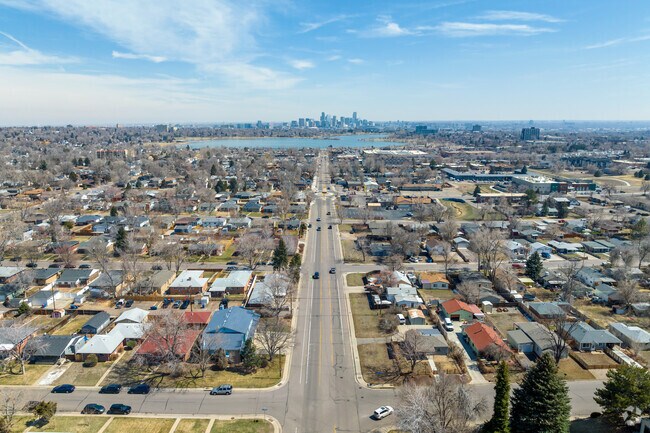 Overview looking east towards downtown Denver in the Edgewater neighborhood.