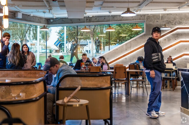 Many residents visit Mothership Coffee to hang out near Downtown East.