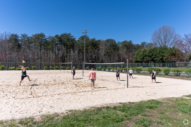 The volleyball courts are well maintained at Triad Park in Kernersville.