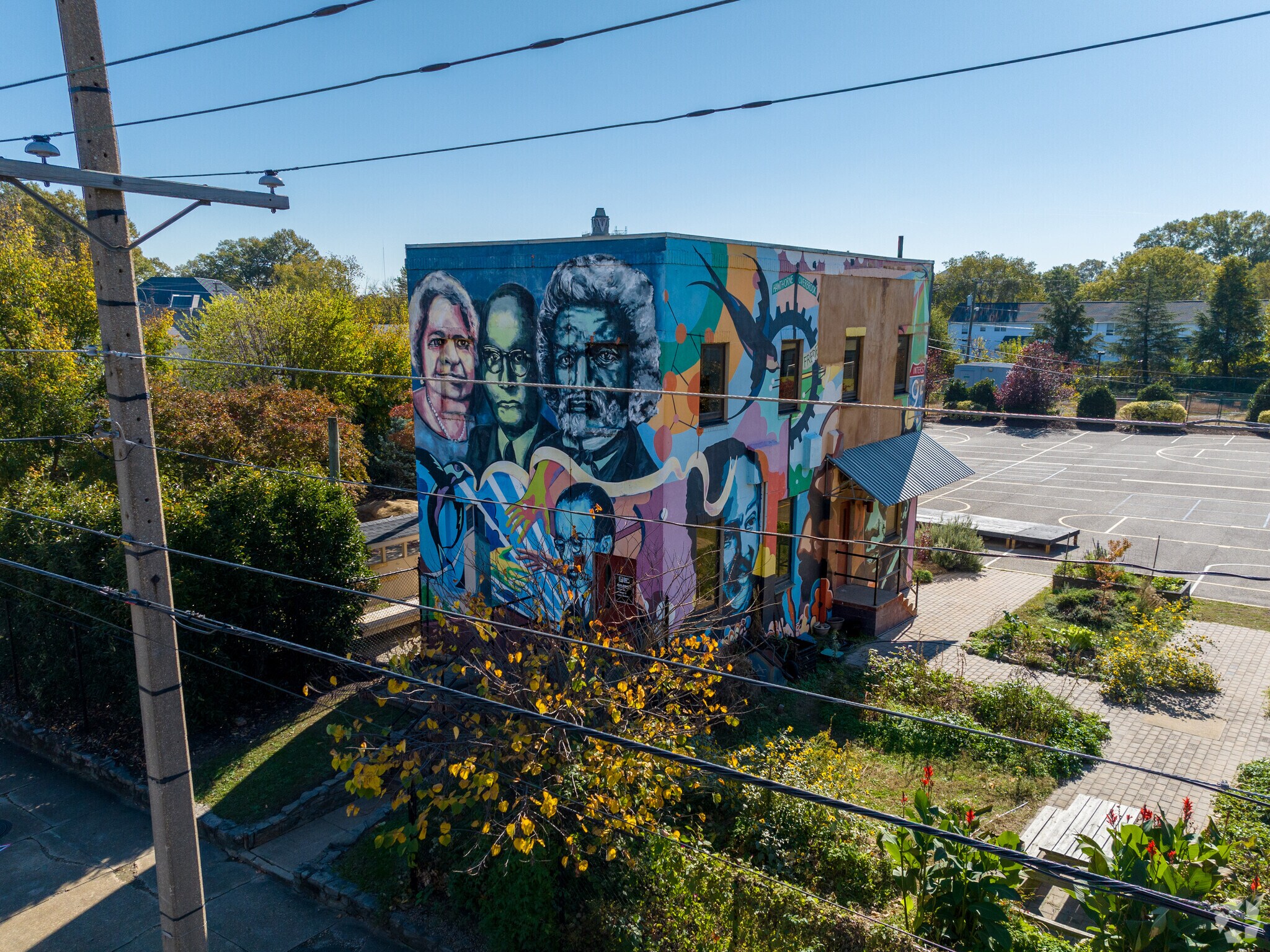 Severn Hills school is located in the heart of VA Union with colorful wall murals.