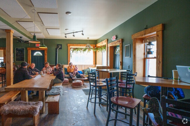 Gather, work remotely, and enjoy a warm beverage inside b's Tiny Cafe in Milton.