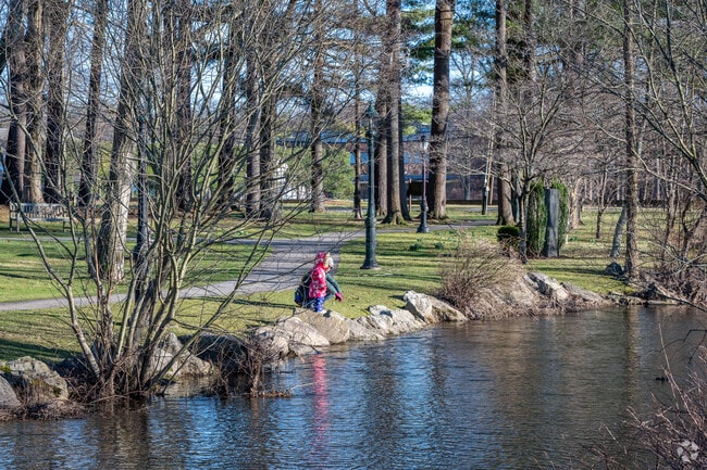 The Wampus River in Armonk offers a serene spot for families to unwind.