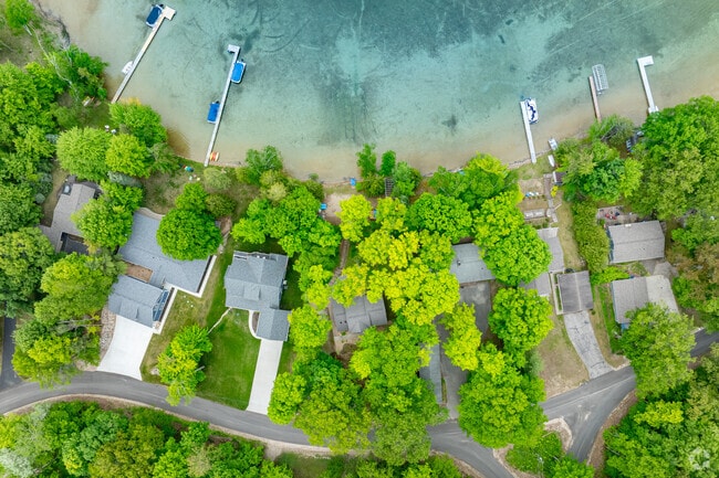 Residential streets in Maple Grove gently follow the curves of Lake Ann's southern shoreline.
