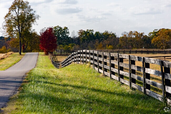 Roads through Paynes Depot are lined with traditional wooden fences.