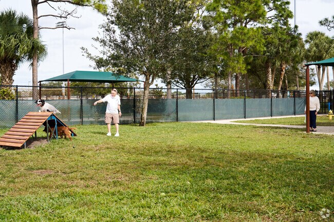 Nearby dog parks give Cashmere Cove residents space for furry friends to play.