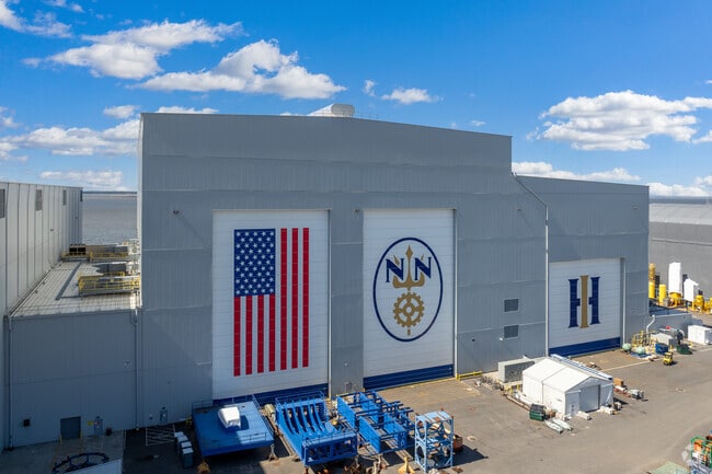 Camp Alexander hosts the iconic, historic Newport News Shipyard.