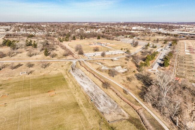 Scenic views overlook Seymour Smith Park and its green spaces near South Central Omaha.
