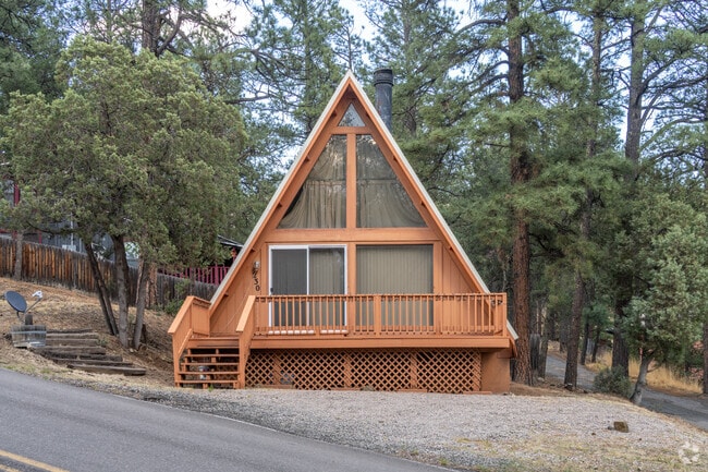 Ruidoso features picturesque A frame cottages, perfect for a cozy and distinctive retreat.