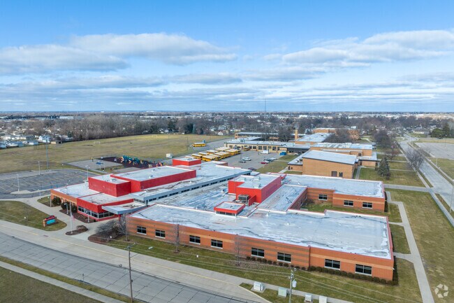 Aerial view of Joseph G. Steenland Elementary School.