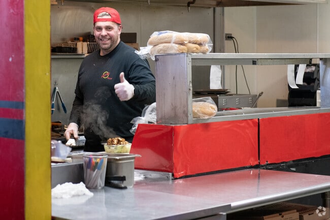 Grab a slice at Metro Pizza North—Acushnet Station’s go-to for pizza and more.