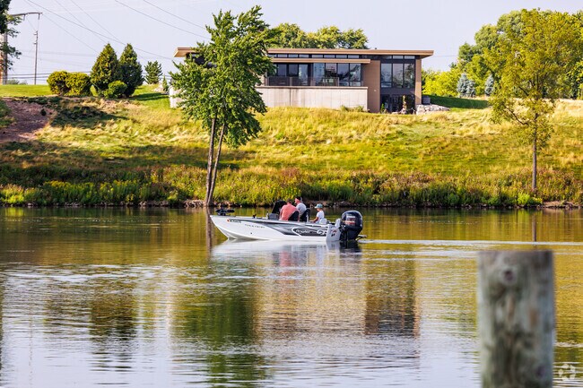 Boaters enjoy access to the Fox River at Sunset Park.