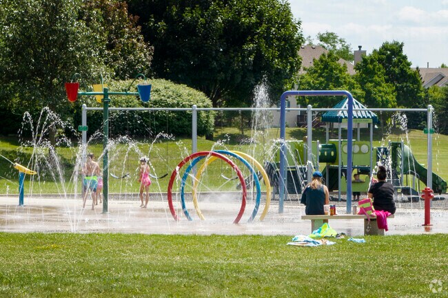 Beat the summer heat at the Town Center Park splash pad in Gilberts, IL, with family fun.