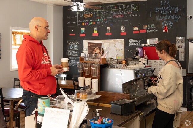Grab a cup of coffee with friendly service at Cafe Fresco in Crown Point.