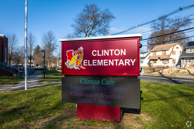 Clinton School's outdoor signage in Plainfield, NJ.