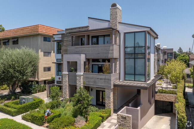 Modern condominiums in Playhouse Village.