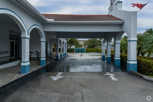 The Kingdom Academy student drop off and pick up car port.