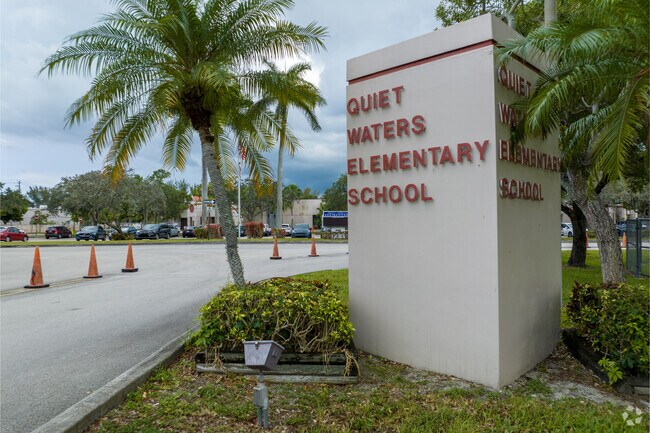 Quiet Waters Elementary front sign in Hillsboro in greater Deerfield area.