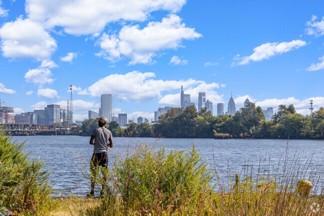 Residents can cast a line into the Schuylkill from the 56th Street Plaza.