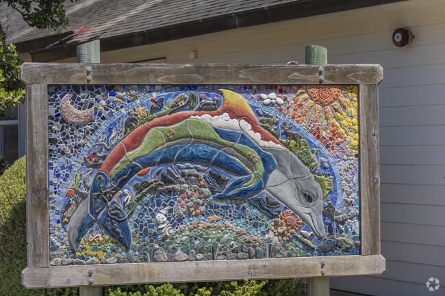 Bodega Bay Elementary School features a beautiful mosaic of a dolphin.