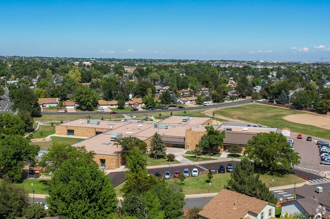 The entrance at Centennial Elementary School in Broomfield, Colorado.