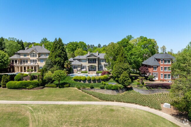 Many of the larger homes in Ballantyne surround the golf course at Ballantyne Country Club.
