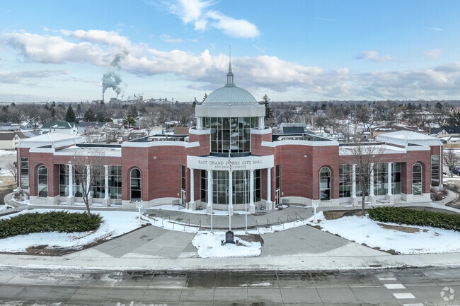 The East Grand Forks City Hall is located on Demers Avenue just outside of downtown.