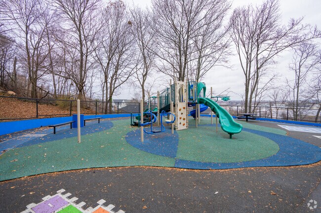 The second playground at Bradley Elementary in Harbor View-Orient Heights has various features.