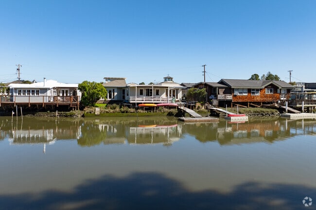 Waterfront homes in Creekside are accessed by boardwalks or boats for a lifestyle surrounded by nature.
