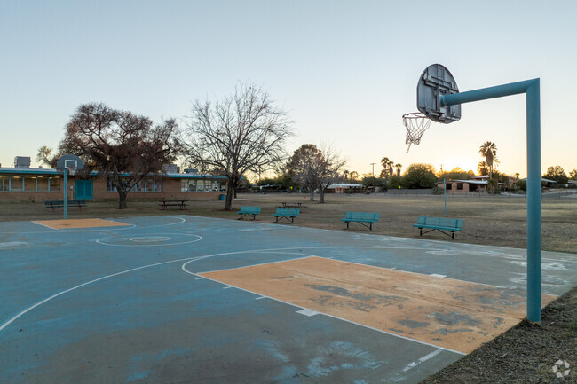 Students love playing on the basketball courts at W Arthur Sewell Elementary School.
