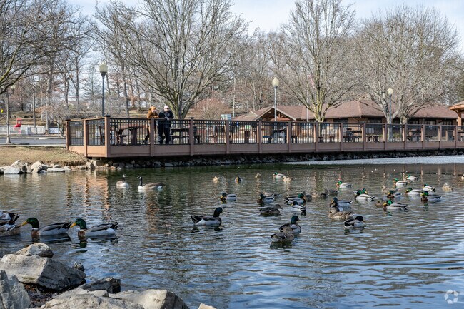 Locals are often seen enjoying the duck pond at Tuscora Park in New Philadelphia.