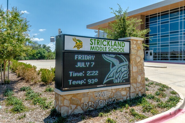 Located in north Denton, Strickland Middle School is home to the Vikings.