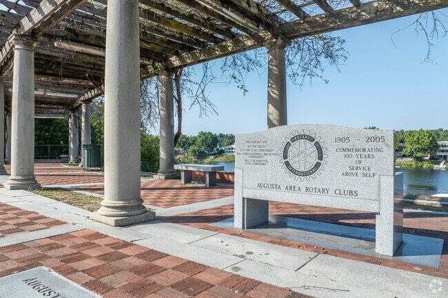 Augusta Riverwalk in Uptown Augusta features multi-level brick trails along the Savannah River.