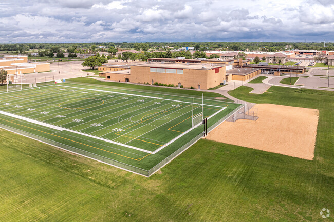 Coon Rapids Middle School has a large turf football field.