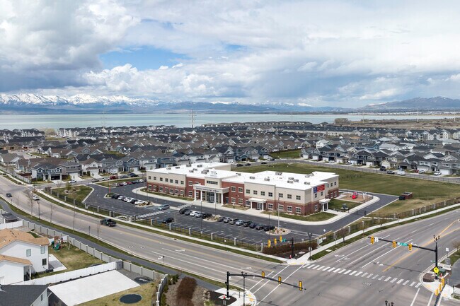 Areal view of Freedom Preparatory Academy located in Vineyard, UT.