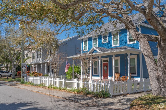 Traditional homes with porches line the streets of Ballast Point.