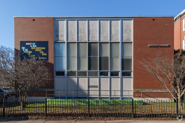 The auditorium at West Broadway Middle School in Providence, Rhode Island is next door.