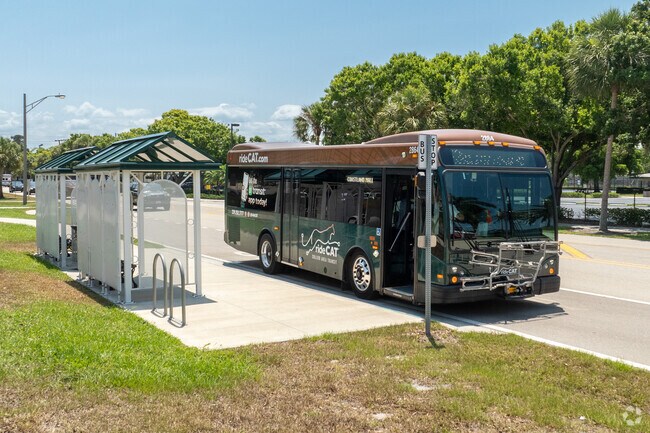 The bus route runs people around the Naples area.