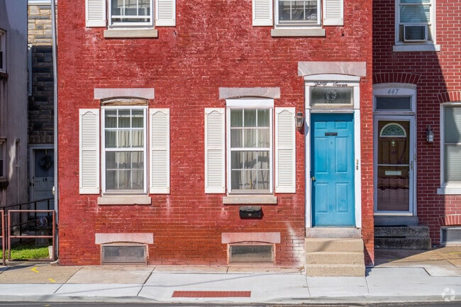 Colorful doors adorn historic colonial-style homes in Bridgeport.