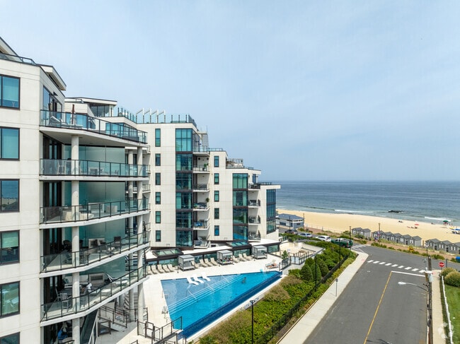 High rise luxury condos with oceanfront views can be found by the shoreline in Long Branch.