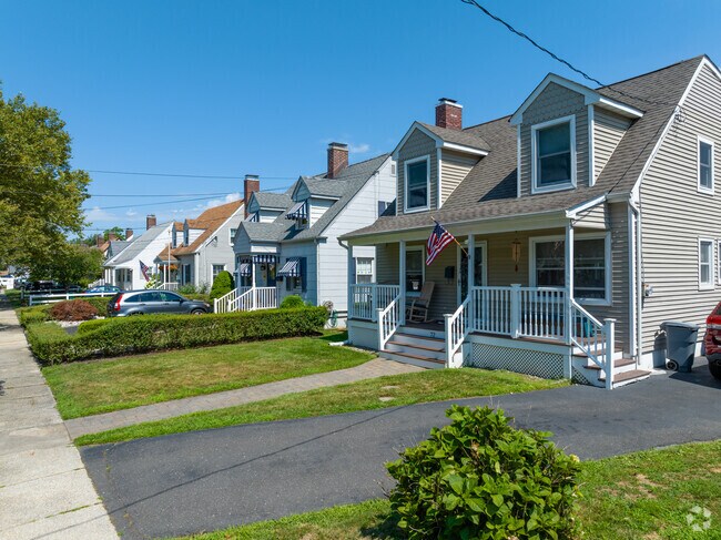 Rows of adorable homes are