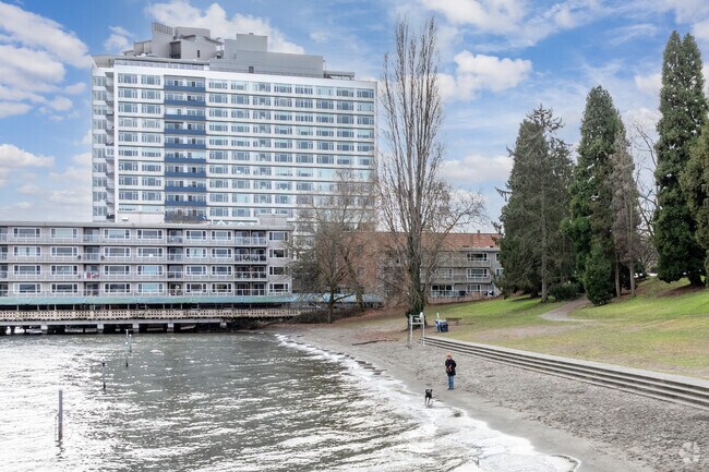 Madison Park Beach is the perfect spot to walk your dog.