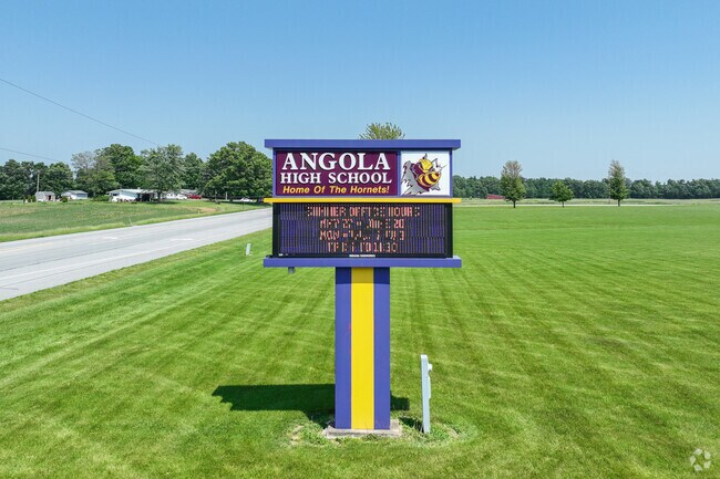 Angola High School is a public school that has approximately 800 students and has a student teacher ratio of 17 to 1.