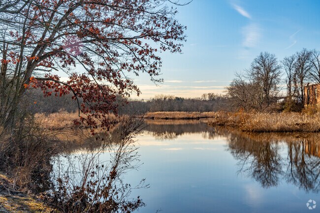 Enjoy the river views as you walk along Mill Pond Park's paths.