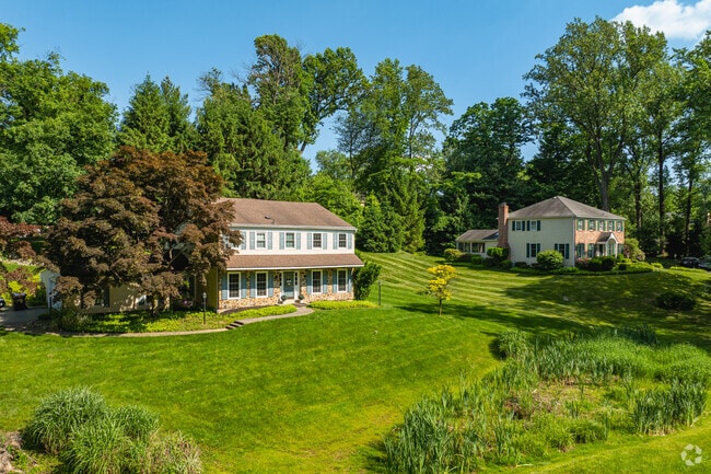 Massive Colonial homes set on sprawling estates are not uncommon in Newtown Square.