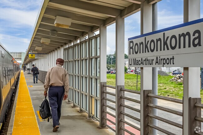 The Ronkonkoma train station will have you in the city in just oven an hour.