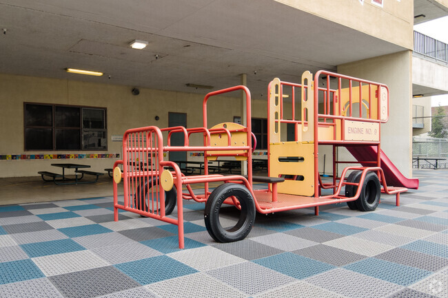 Cahuenga Elementary School maintains a colorful and fun playground facility.