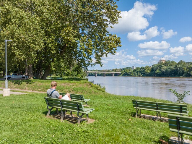 Edwardsville locals enjoy beautiful afternoon views of the Susquehanna River at Nesbitt Park.